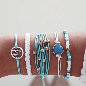 5pcs Cactus & Bead Decor String Bracelet